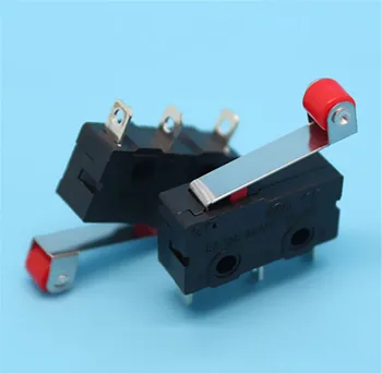 Didmeninė 5vnt/Set KW12-3 polichlorintų bifenilų (PCB) Mikrojungiklis Įrankių Dalys Micro Roller Svirties petys Atidaryti Uždaryti ribinis Jungiklis