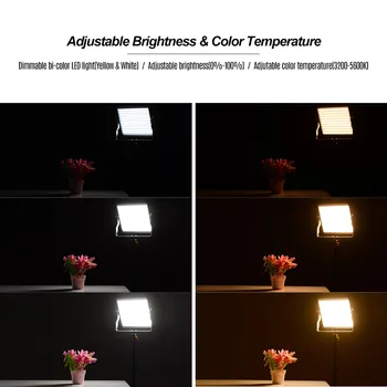 Andoer LED Vaizdo Šviesos Rinkinys su Trikoju Pritemdomi Bi-color 3200K-5600K CRI 95+ Studija Nuotrauka Lempa, Fotografija, Filmavimo, Fotografavimo Šviesos