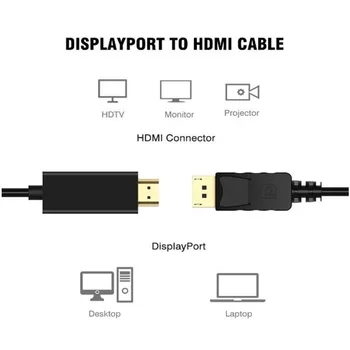 6ft 1,8 M Display Port Displayport Male DP HDMI Male Kabelio Adapteris Keitiklis PC Nešiojamas HD Projektorius