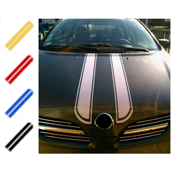 DSYCAR 1Set Universalus Atspindintis Automobilis Auto Kapoto Subraižytas, Lipdukai PVC Vinilo Variklio Dangčio Lipdukas Stilius Juostele 