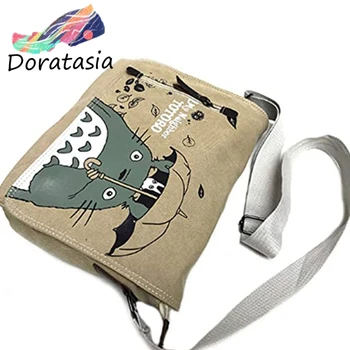 DORATASIA Japonų Anime Mano Kaimynas Totoro Diržas Drobės Crossbody Messenger Bag Maišus Berniukų, Mergaičių Didelės Talpos Kokybės