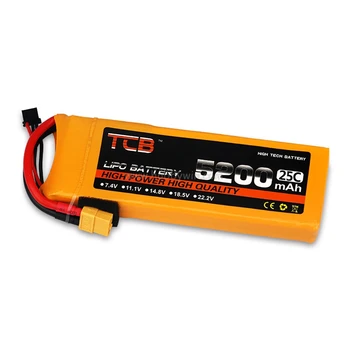 7.4 V/2S 5200mAh 25C LiPO Baterija XT60-plug Sprogo 40C RC modelio transporto priemonė, Lipolymer maitinimo blokas