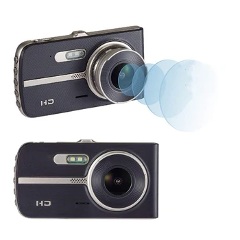 4 Colių FHD 1080P DVR Camera, Dual Lens Naktinio Matymo G-Jutiklis Galinio vaizdo Auto Registrator Brūkšnys Cam Vaizdo įrašymo Dashcam