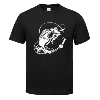 Bass Žvejybos Prekės Marškinėliai Vyrams Viršūnės Vasarą trumpomis Rankovėmis T-shirt Medvilnės Mans 