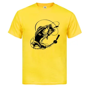 Bass Žvejybos Prekės Marškinėliai Vyrams Viršūnės Vasarą trumpomis Rankovėmis T-shirt Medvilnės Mans 