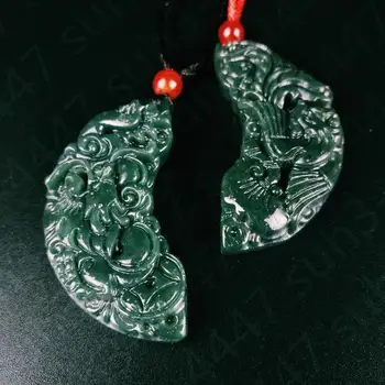 Gražus Sertifikuota Natūrali Hetian Jade Dragon 
