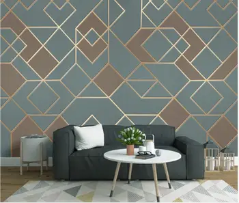 3d sienų freskomis tapetai kambarį Abstrakčių geometrinių aukso linijų, šiuolaikinio namų dekoro foto tapetai, sienų ir 3 d