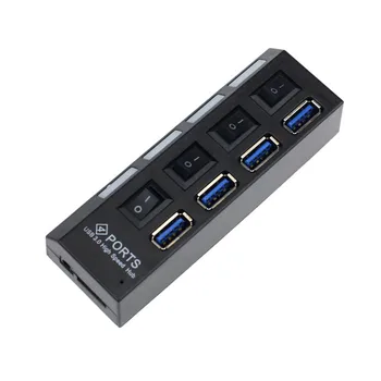 4 Prievadai USB 3.0 HUB Su įjungimo/Išjungimo Jungiklis Maitinimo Adapteris DeskLapEU 7.74**