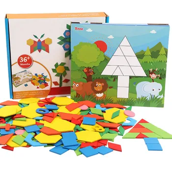 250pcs/set Montessori Mediniai Žaislai, Geometrinės Formos Dėlionės Dėlionės, Žaislai, Kūdikių Ankstyvojo Mokymosi Švietimo Žaislai Vaikams