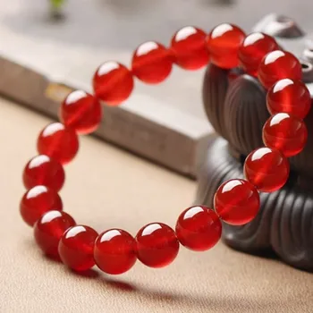 AAA klasės raudona agates apyrankę gamtos perlas akmens karoliukai apyrankių 