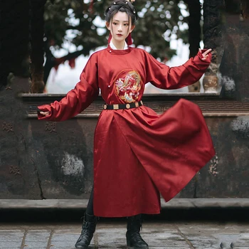Kinų Drama Tang Dinastijos Apvalus Kaklas Ilgas Chalatas, Tradicinė Kinų Liaudies Šokių Kostiumai Kasdien Hanfu Rodyti Kostiumas Vyrams ir Moterims