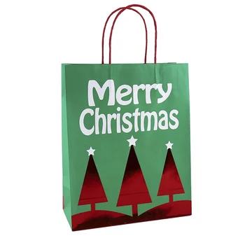 Popieriaus Spalvą Kalėdų Dovana Nešti Maišą Nešiojamų Sausainiai, Duona Apdailos Maišą Mados Kraft Paper Bag Kalėdų Produktus
