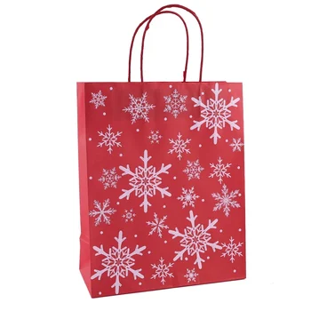 Popieriaus Spalvą Kalėdų Dovana Nešti Maišą Nešiojamų Sausainiai, Duona Apdailos Maišą Mados Kraft Paper Bag Kalėdų Produktus