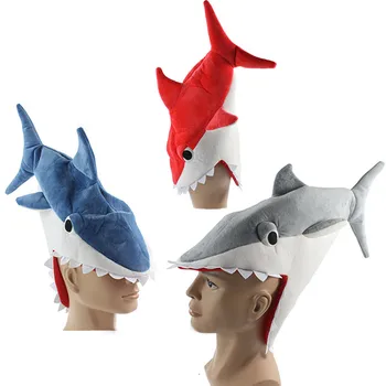 Helovinas juokinga originalumas Akvariumo ryklių piranha žuvų skrybėlę, pliušinis žaislas, Minkšti Pliušiniai Bžūp Cosplay Skrybėlę vaikams Suaugusiųjų dovana
