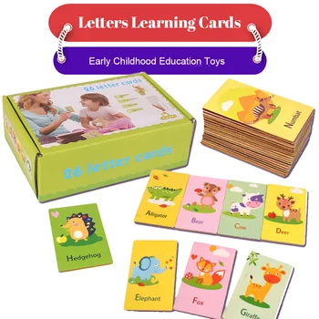 Švietimo Žaislai Vaikams Montessori Raidžių Vaizdai abc Mokymosi Korteles anglų Kalbos Abėcėlė Medienos Atminties Vaikams Žaidimai