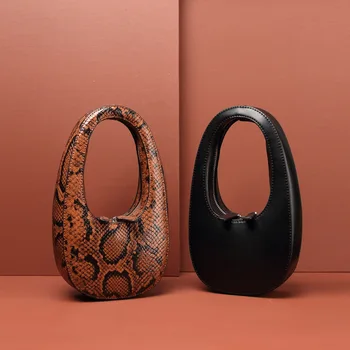 UNILYNX Odos Mini Žąsų Kiaušinių Rankinės Šviesą Gyvatė Modelis Ovalo formos Pečių Maišą Prabangos Prekės ženklo Dizaino Moterų Pažastų Maišą, Vakare Krepšys
