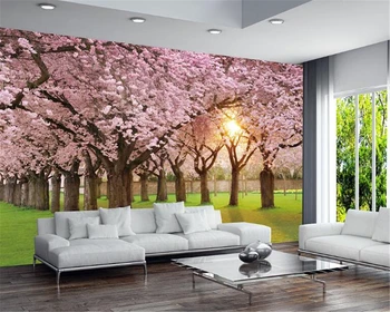 Beibehang Užsakymą 3D tapetai romantiška akvarelė vyšnių nuotrauką kraštovaizdžio kraštovaizdžio tapetai kambarį namo apdaila