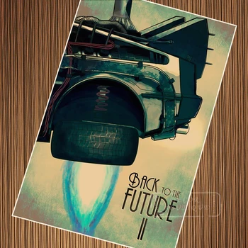 Atgal į Ateitį Automobiliu Retro Vintage Sci-fi Filmas Propagandos Plakatai Kraft Plakatas Drobė Sienos Lipdukas Namų Puošybai