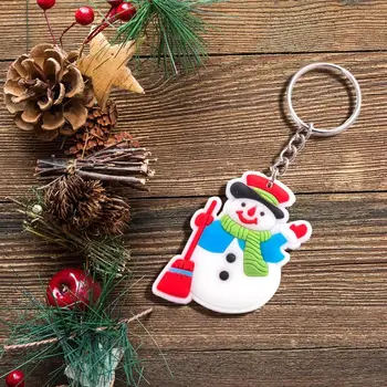 Keychain Kalėdų Serijos Raktų Žiedas Animacinių Filmų Kalėdų Senelis Medžio Sniego Key Chain Bag Pakabukas Papuošalai Dovana Moterims, Vyrams Apdaila