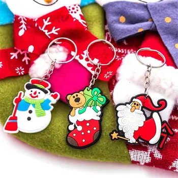 Keychain Kalėdų Serijos Raktų Žiedas Animacinių Filmų Kalėdų Senelis Medžio Sniego Key Chain Bag Pakabukas Papuošalai Dovana Moterims, Vyrams Apdaila