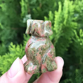Natūralus Kristalinis Kvarcas Šuo Gydymo Krištolo Akmens Gyvūnų Rankinis skulptūra Kristalų drožyba Šuo apdaila