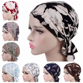 Elastinga Vidinė Hijab Kepurės Moterims Spausdinti Pilnas draudimas Turbaną Skrybėlę Musulmonišką Hidžabą Skrybėlę Moterų Galvos Wrap 2020 Naujas Islamo Šiltą Skarą