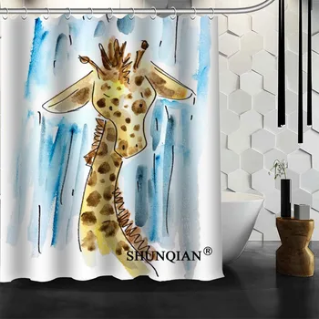 Custom Žirafa Dušo Užuolaidos Poliesteris Vonios Vandeniui Vonios Užuolaidų Dydis 150X180cm165X200cm180X200cm
