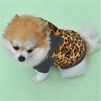 1 VNT Leopard Šuniukas Šuo Hoodies Mielas Žiemą Šiltas, Minkštas Jumpsuit Kailis Apranga Lauko Mažų Šunų, naminių Gyvūnėlių Outwear Produktų Tiekimas