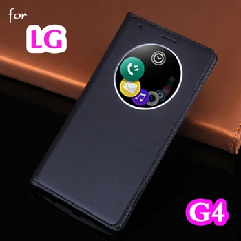 Odos Flip Cover Telefoną Atveju LG G4 LGG4 G 4 H818 H815 H812 H811 H810 VS986 LS991 F500 Smart Circel Langą Žiūrėti Atgal Atveju