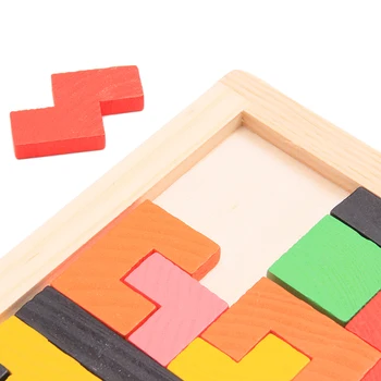Mediniai Galvosūkiai Raainbow Tangram Smegenų Kibinimas Įspūdį Žaislai, Tetris Žaidimas Ikimokyklinio KidsIntellectual Švietimo Vaikams, Žaislų, Dovanų