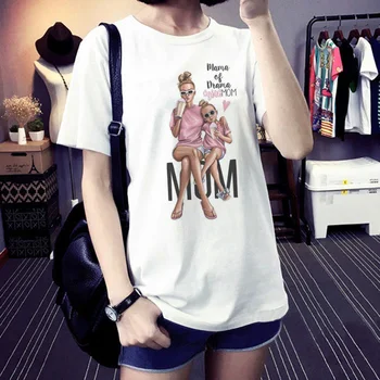 Naujas 2019 Marškinėliai Madinga Marškinėliai korėjos Mados Drabužiai Harajuku Baltos spalvos Marškinėlius Super Mama Moterų marškinėliai