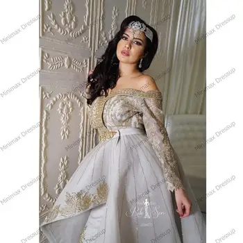 Nereguliarus Arabų Prom Dresses Hi Low Formos Organza Nėrinių Appliques Vakarinę Suknelę Maroko Kaftan Ilgai Moterų Plius Dydis Dubajus Suknelė