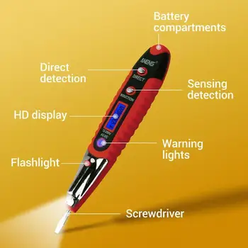Daugiafunkcinis Saugos Jutiklis Produktų Elektrikas Skaitmeninis Bandymo Pieštuku Apšvietimo Voltmeter Rodyti Testeris Detektorius LED Bandymo Y7W4