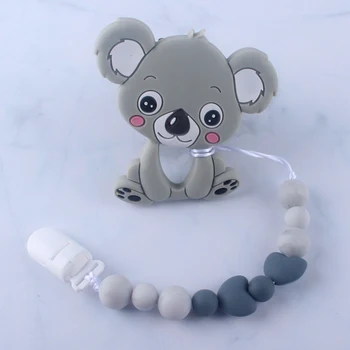 Naujagimio Spenelių Turėtojas Kūdikių Priežiūros Produktas Silikono Mediniai Karoliukai Kūdikio Žindukas Įrašą Anti-Lost Grandinės Kūdikio Žindukas Grandinės Žaislai