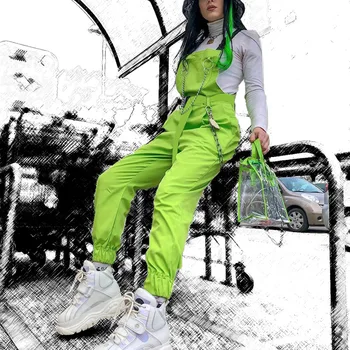 KALENMOS darbo drabužiai Moteris Ziajać Medvilnės Sweatpant Krovinių Jumpsuit Streetwear Vienas Gabalas Apranga Klubas Playsuit 2020 M. Rudens Žiemos Romper