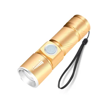 Mini LED Lauko Ličio Baterija USB Įkrovimo Zoom Žibintuvėlis
