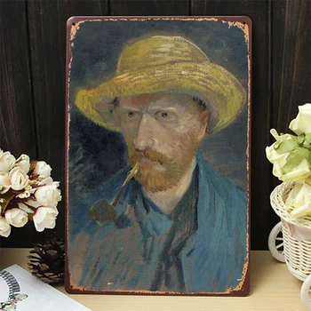 Van Gogh Aliejaus Tapybai Plokštė Sienų Dekoras Plokštės, Dekoratyvinis Dažymas Alavo Pasirašyti Baras Apdailos, Automobilių Remonto Ženklas