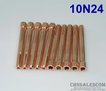 CHNsalescom 10 vnt 10N24 Įvorės už Tig Suvirinimo Degiklį WP-17 WP-18 WP-26 2,4 mm 3/32