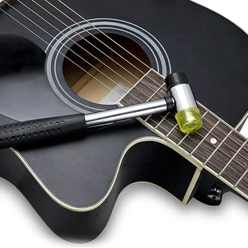 7 PcsGuitar Luthier Įrankių Rinkinys Apima Nervintis Guminiu Plaktuku, Gitara Nervintis Karūnavimo Failą, Nervintis Rokeris Lygiava Fingerboard Apsaugai
