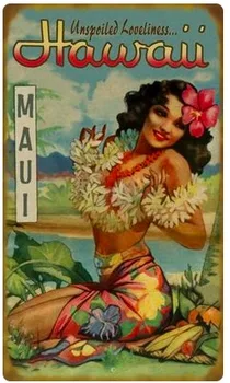 Tropica Grožio JAV Havajų Rojuje, Kelionės, Kelionių Retro Vintage Plakatas Tapybos Drobės 