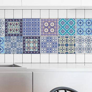 Europos Stiliaus Spalvinga Mozaika, Plyta atspari Vandeniui Sienų Lipdukai Sienų Popieriaus Vonios kambario Papuošalų Kūrybos Plytelės Lipdukai Tualetas PVC