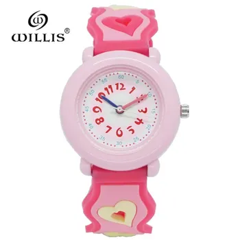 WILLIS Prekės ženklo 3D Vaikų žiūrėti Kvarciniai laikrodžiai Paprastu būdu Kvarcinis Laikrodis Ponios Laikrodžiai Reloj Mujer Montre Femme Laikrodis