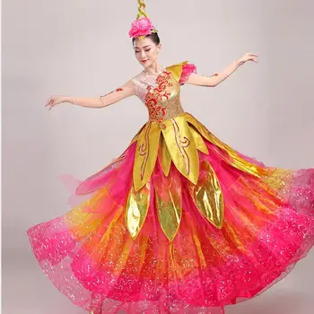 Šiuolaikinio šokio kostiumų paillette one-piece suknelė suaugusiųjų šokių drabužių pavasario festivalio scenoje dėvėti aikštėje veiklos drabužiais moteris