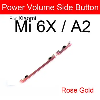 1 Set Volume Up, Down + Power On Off Mygtukus Išorės Įrašą Xiaomi Mi 6 6X Pusėje Klaviatūros Mygtukai, Telefonas Remonto Dalių Pakeitimas
