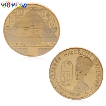 Paauksuoti Senovės Egipto Nefertitės Atminimo Iššūkis Monetų Kolekciją Dovana