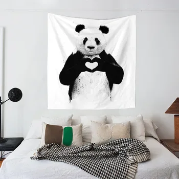 Zeegle Panda Atspausdintas Sienos Gobelenas Sienos Meno Dekoro Kabinti Gobelenai Paplūdimio Rankšluostį Poliesteris Lovatiesė Staltiesė Jogos Kilimėliai