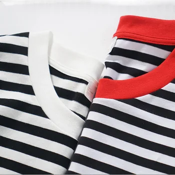 Vėjo trumparankoviai marškinėliai Moterų 2020 M. Vasaros Naujus Tinklo Populiarus Raudona Apykakle Juoda ir Balta Dryžuotas Europos ir Amerikos