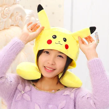Kawaii Pokemoned Pikachus Totoro Domo Kun U Kaklo Nešioti Skrybėlę Pagalvę Pliušinis Lėlės Įdaryti Žaislas Atostogų Dovanos Vaikams Ir Merginos