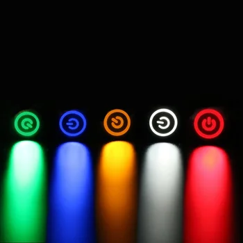 1pcs 19mm Juodai Oksiduotas Metalo Mygtuką Perjungti LED Šviesos Akimirksnį/Auto/Kompiuteris/Durų Bell 