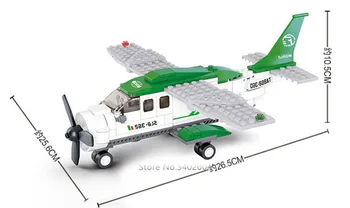 251Pcs Miestas Lėktuvas Aviacijos orlaivių įgula Orlaivio Modelis Statybinių Blokų Rinkinius DIY Statybos Plytų Švietimo Žaislai Vaikams